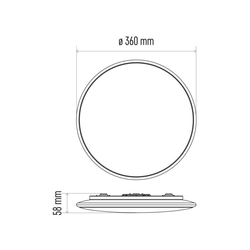 LED Stmievateľné stropné svietidlo LED/24W/230V + diaľkové ovládanie okrúhly 2700K-6500K