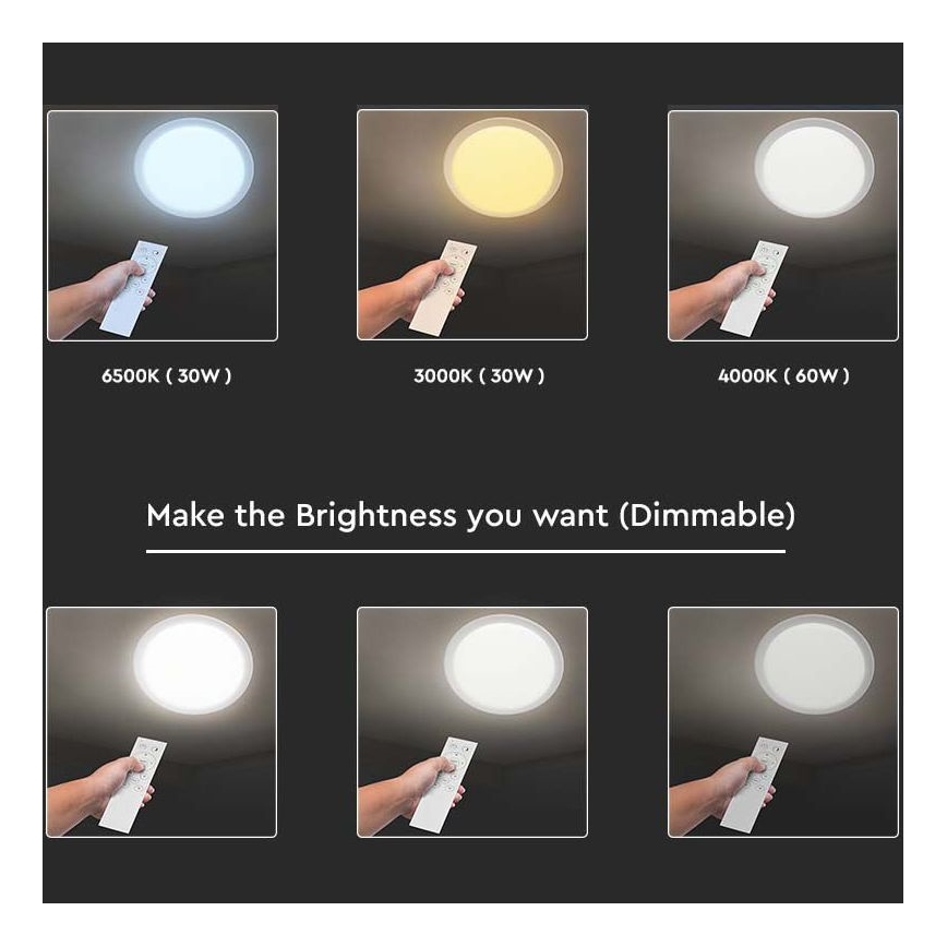 LED Stmievateľné stropné svietidlo LED/40W/230V 3000K/4000K/6500K + diaľkové ovládanie