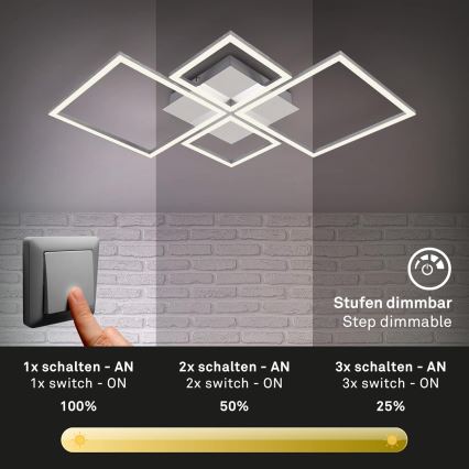 LED Stmievateľné stropné svietidlo LED/42W/230V 3000K matný chróm