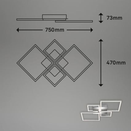 LED Stmievateľné stropné svietidlo LED/42W/230V 3000K matný chróm