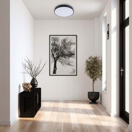 LED Stmievateľné stropné svietidlo LED/50W/230V 3000-6500K pr. 50 cm čierna + diaľkové ovládanie