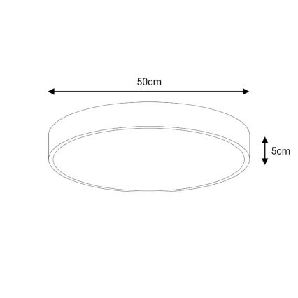 LED Stmievateľné stropné svietidlo LED/50W/230V 3000-6500K pr. 50 cm čierna + diaľkové ovládanie