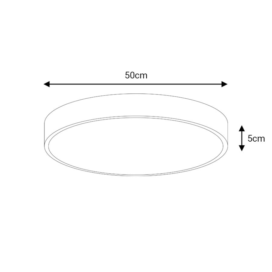 LED Stmievateľné stropné svietidlo LED/50W/230V 3000-6500K pr. 50 cm čierna + diaľkové ovládanie