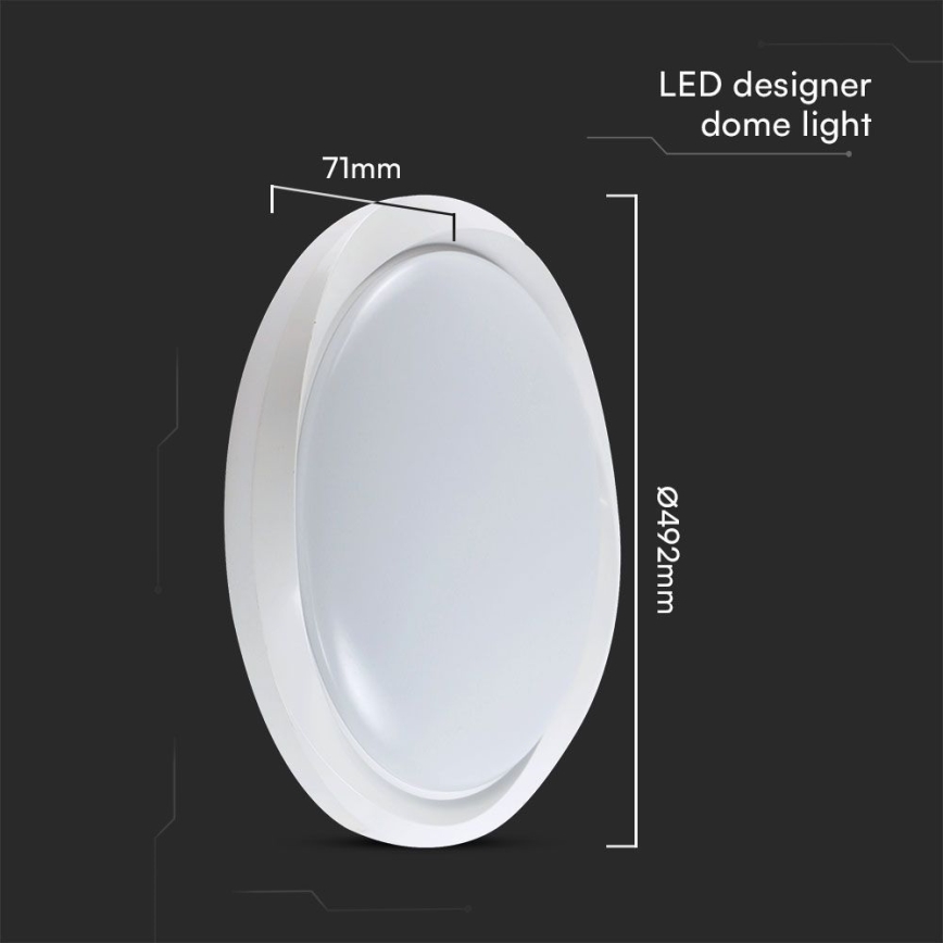 LED Stmievateľné stropné svietidlo LED/60W/230V 3000-6500K 49,2 cm biela + diaľkové ovládanie