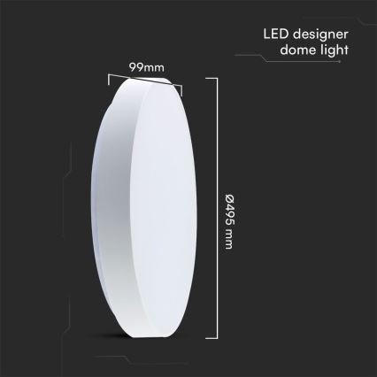 LED Stmievateľné stropné svietidlo LED/60W/230V 3000-6500K 49,5 cm biela + diaľkové ovládanie