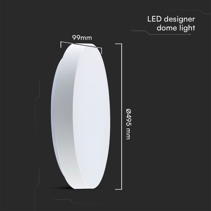 LED Stmievateľné stropné svietidlo LED/60W/230V 3000-6500K 49,5 cm biela + diaľkové ovládanie