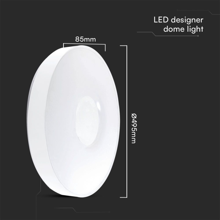 LED Stmievateľné stropné svietidlo LED/60W/230V 3000-6500K 49,5 cm biela + diaľkové ovládanie