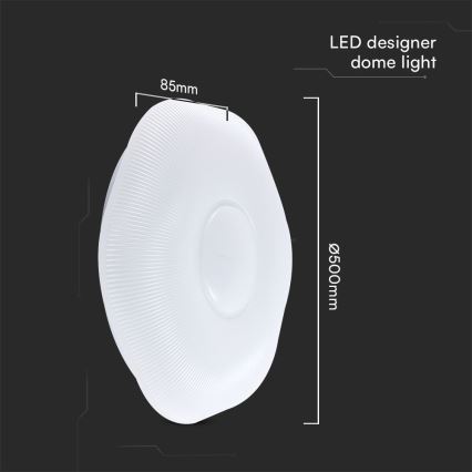 LED Stmievateľné stropné svietidlo LED/60W/230V 3000-6500K 50 cm biela + diaľkové ovládanie