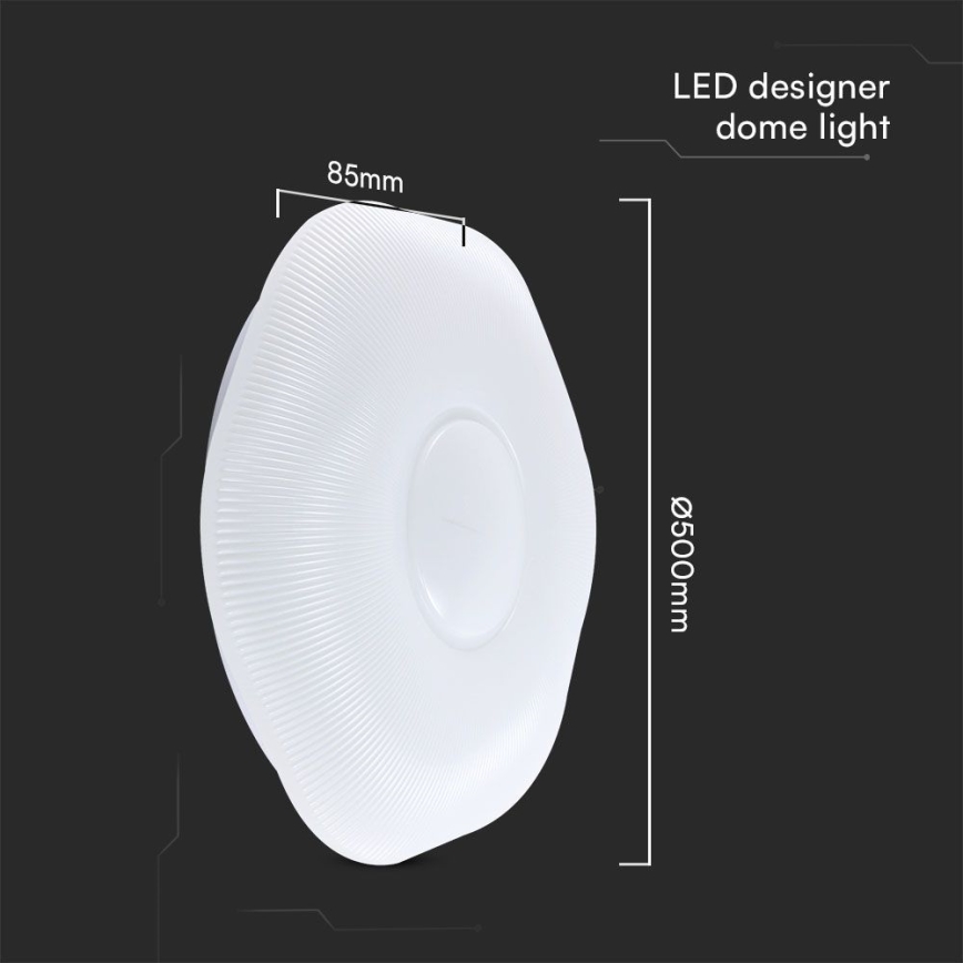 LED Stmievateľné stropné svietidlo LED/60W/230V 3000-6500K 50 cm biela + diaľkové ovládanie