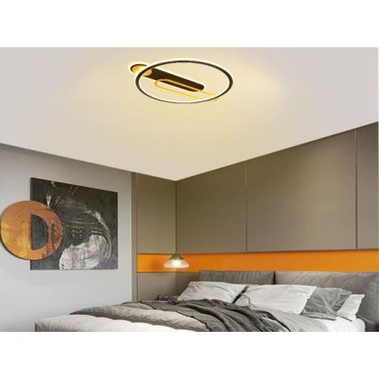 LED Stmievateľné stropné svietidlo LED/60W/230V 3000-6500K čierna + diaľkové ovládanie