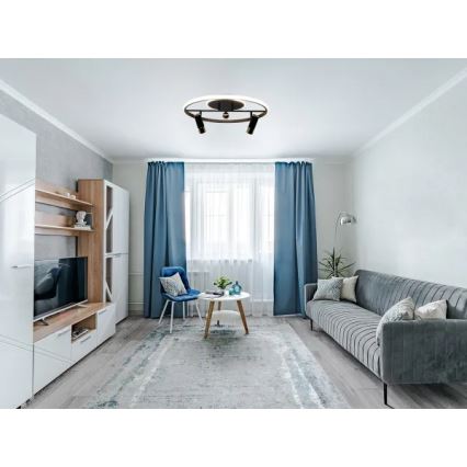 LED Stmievateľné stropné svietidlo LED/60W/230V 3000-6500K čierna + diaľkové ovládanie