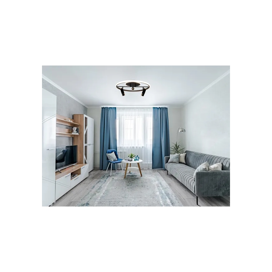LED Stmievateľné stropné svietidlo LED/60W/230V 3000-6500K čierna + diaľkové ovládanie