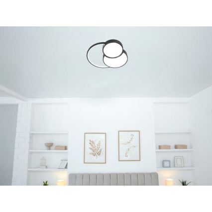 LED Stmievateľné stropné svietidlo LED/60W/230V 3000-6500K čierna + diaľkové ovládanie