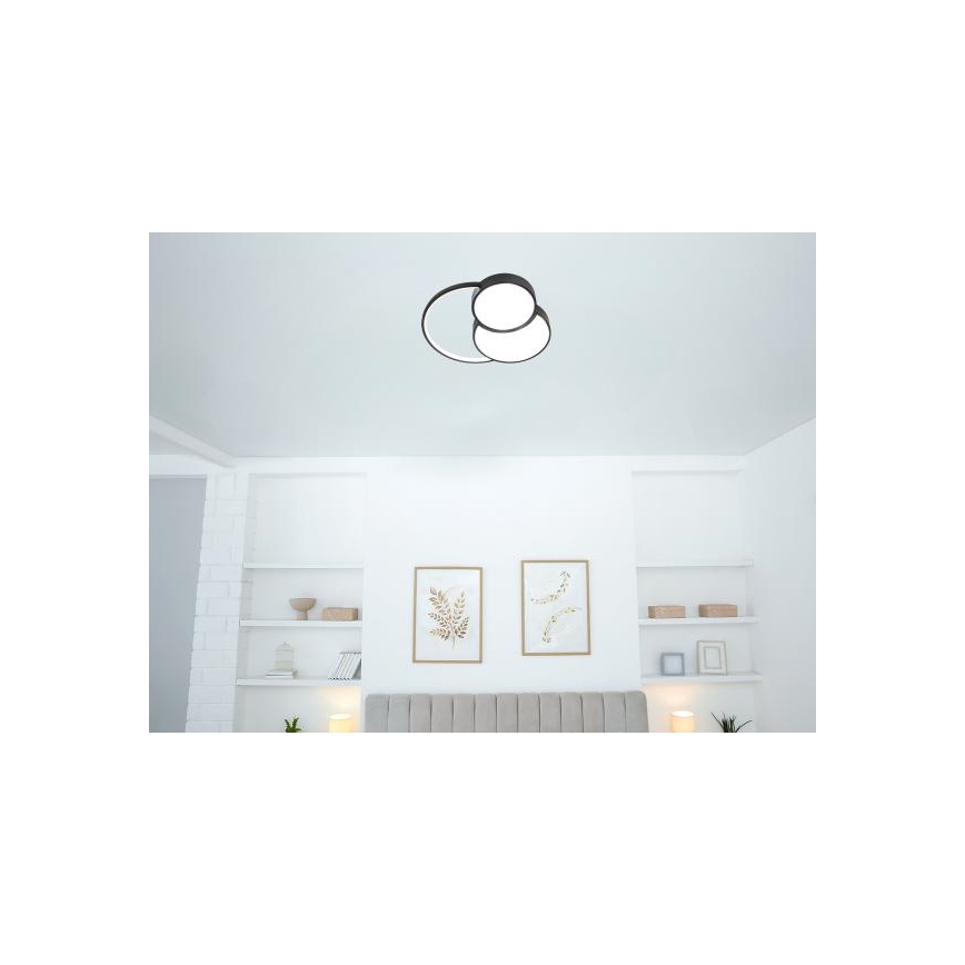 LED Stmievateľné stropné svietidlo LED/60W/230V 3000-6500K čierna + diaľkové ovládanie