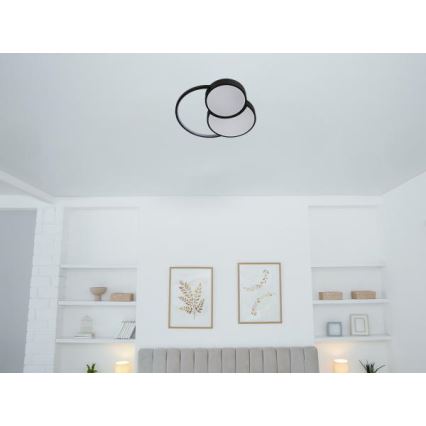 LED Stmievateľné stropné svietidlo LED/60W/230V 3000-6500K čierna + diaľkové ovládanie