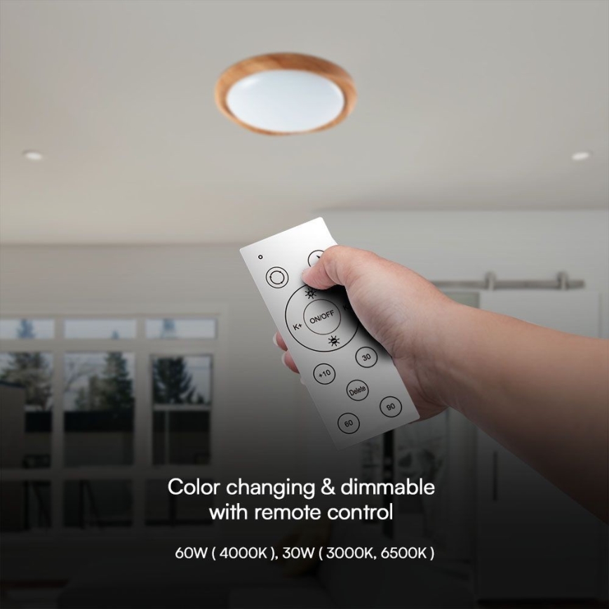 LED Stmievateľné stropné svietidlo LED/60W/230V 3000-6500K + diaľkové ovládanie