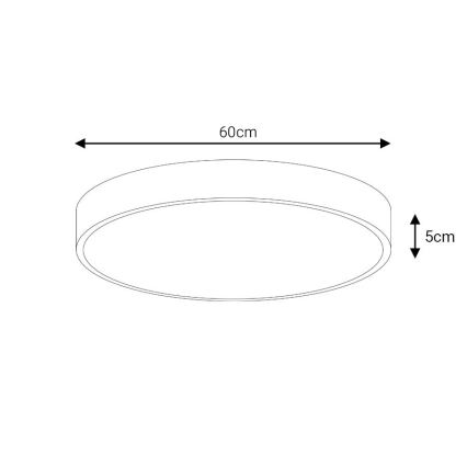 LED Stmievateľné stropné svietidlo LED/60W/230V 3000-6500K pr. 60 cm čierna + diaľkové ovládanie