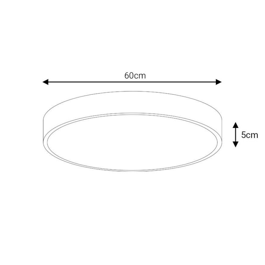 LED Stmievateľné stropné svietidlo LED/60W/230V 3000-6500K pr. 60 cm čierna + diaľkové ovládanie