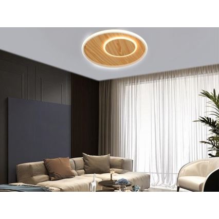 LED Stmievateľné stropné svietidlo LED/65W/230V 3000-6500K hnedá +diaľkové ovládanie