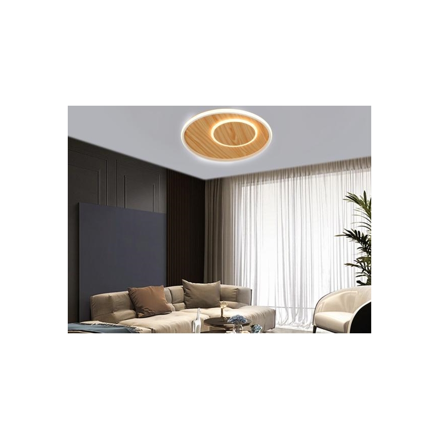 LED Stmievateľné stropné svietidlo LED/65W/230V 3000-6500K hnedá +diaľkové ovládanie