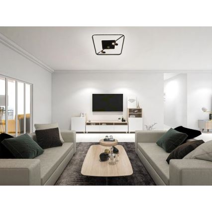 LED Stmievateľné stropné svietidlo LED/70W/230V 3000-6500K čierna + diaľkové ovládanie