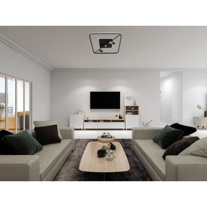 LED Stmievateľné stropné svietidlo LED/70W/230V 3000-6500K čierna + diaľkové ovládanie