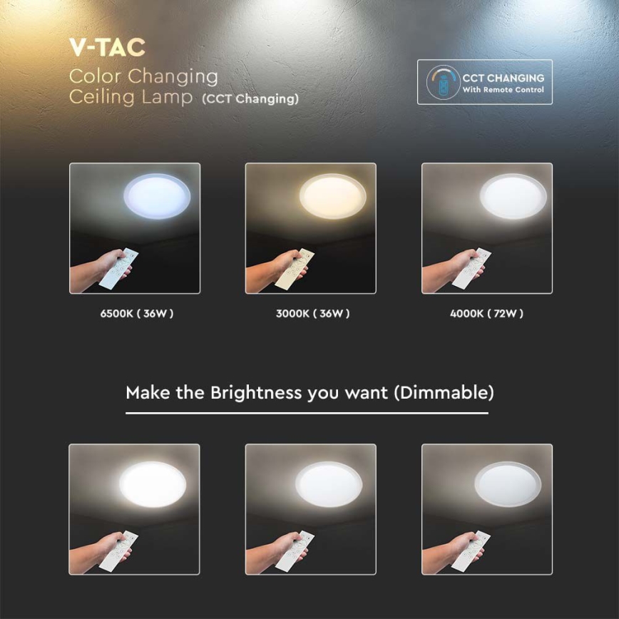 LED Stmievateľné stropné svietidlo LED/72W/230V 3000-6500K pr. 67 cm biela + diaľkové ovládanie