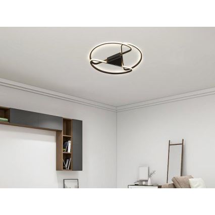 LED Stmievateľné stropné svietidlo LED/75W/230V 3000-6500K čierna + diaľkové ovládanie