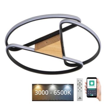 LED Stmievateľné stropné svietidlo LED/75W/230V 3000-6500K hnedá/čierna + diaľkové ovládanie