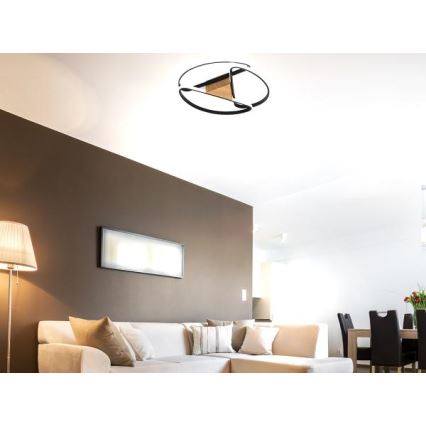 LED Stmievateľné stropné svietidlo LED/75W/230V 3000-6500K hnedá/čierna + diaľkové ovládanie