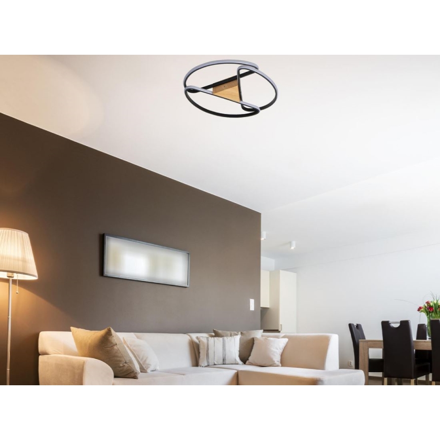 LED Stmievateľné stropné svietidlo LED/75W/230V 3000-6500K hnedá/čierna + diaľkové ovládanie