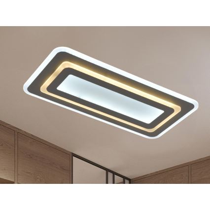 LED stmievateľné stropné svietidlo LED/85W/230V 3000-6500K šedé + diaľkové ovládanie