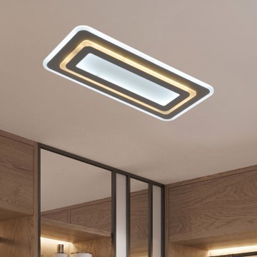 LED stmievateľné stropné svietidlo LED/85W/230V 3000-6500K šedé + diaľkové ovládanie