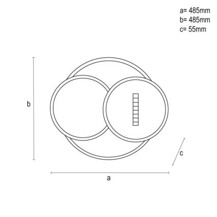 LED Stmievateľné stropné svietidlo LED/90W/230V 3000-6500K biela + diaľkové ovládanie