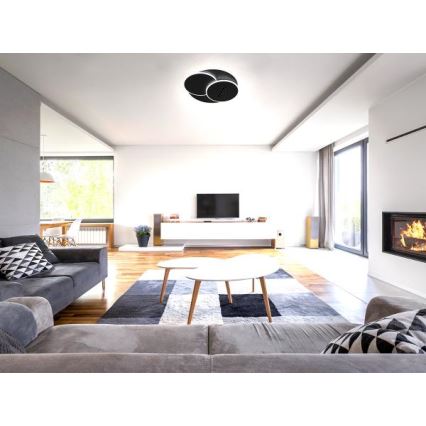 LED Stmievateľné stropné svietidlo LED/90W/230V 3000-6500K čierna + diaľkové ovládanie