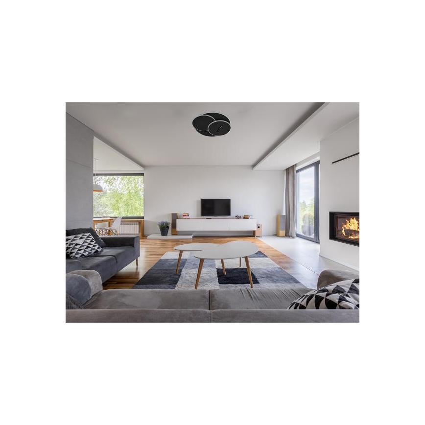 LED Stmievateľné stropné svietidlo LED/90W/230V 3000-6500K čierna + diaľkové ovládanie