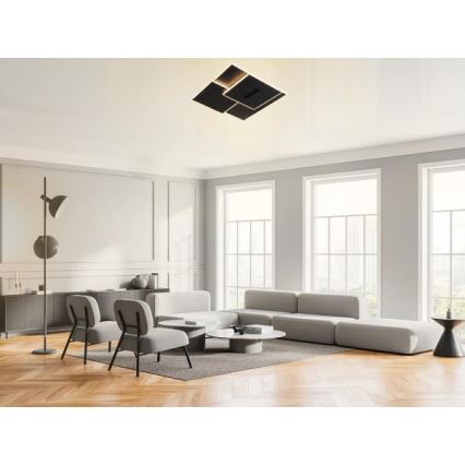 LED Stmievateľné stropné svietidlo LED/95W/230V 3000-6500K čierna + diaľkové ovládanie