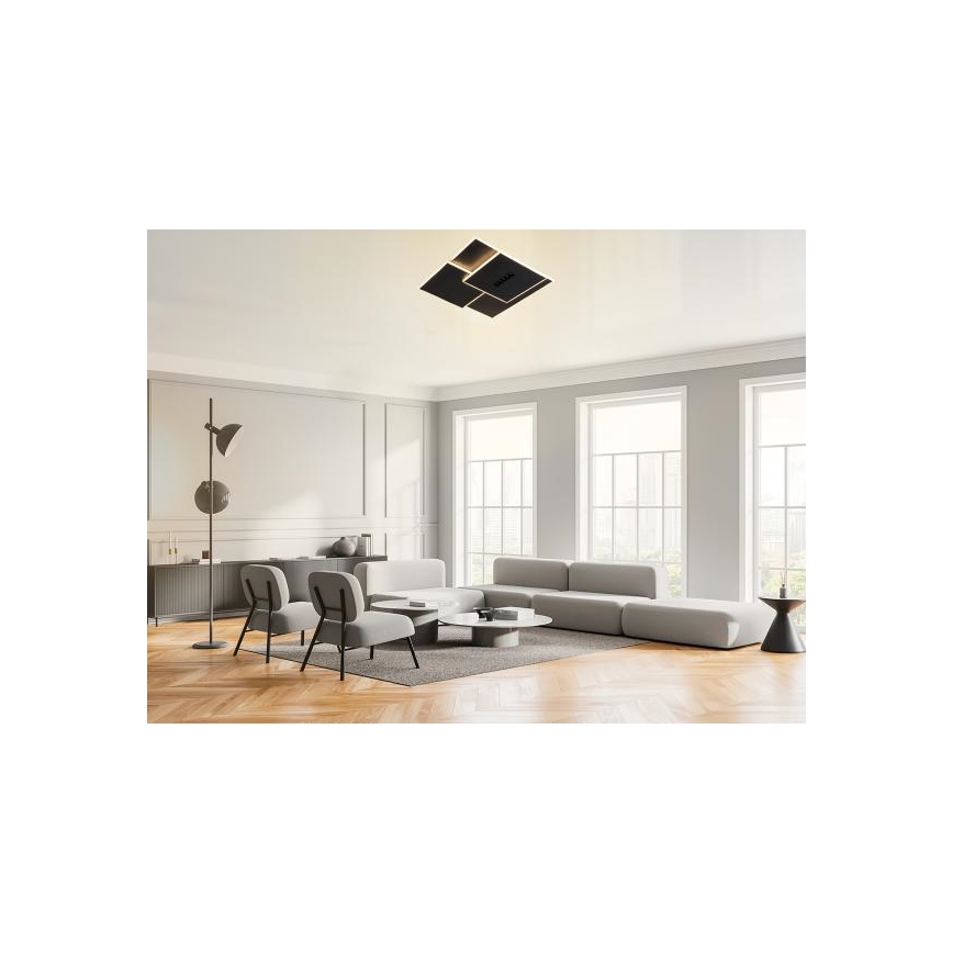 LED Stmievateľné stropné svietidlo LED/95W/230V 3000-6500K čierna + diaľkové ovládanie