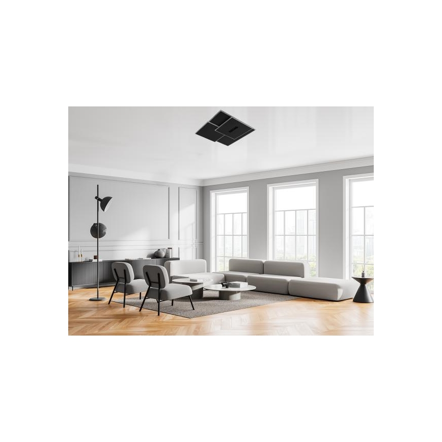 LED Stmievateľné stropné svietidlo LED/95W/230V 3000-6500K čierna + diaľkové ovládanie