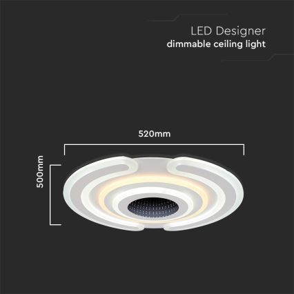 LED Stmievateľné stropné svietidlo LED/95W/230V 3000-6500K + diaľkové ovládanie