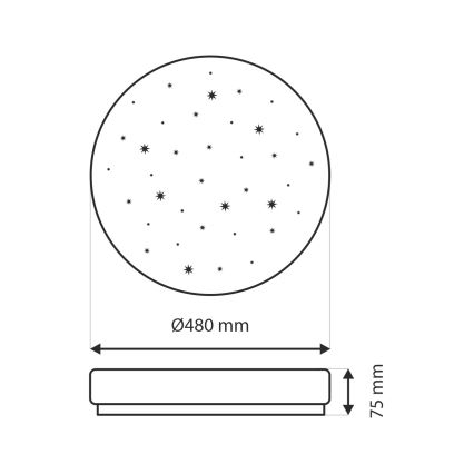 LED Stmievateľné stropné svietidlo LIKA LED/36W/230V 2700-6500K pr. 48 cm + diaľkové ovládanie