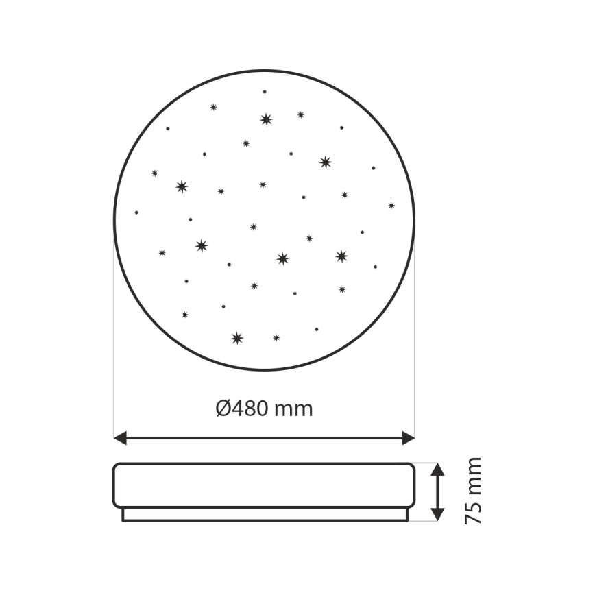 LED Stmievateľné stropné svietidlo LIKA LED/36W/230V 2700-6500K pr. 48 cm + diaľkové ovládanie