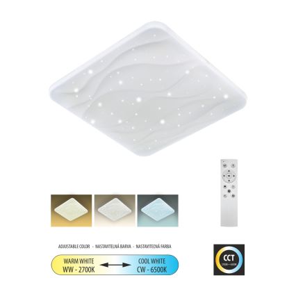 LED Stmievateľné stropné svietidlo NERIS LED/36W/230V 2700-6500K 43x43 cm + diaľkové ovládanie