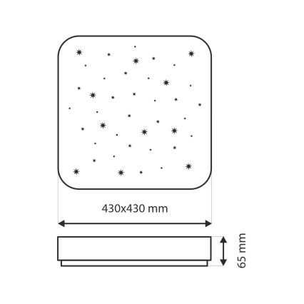 LED Stmievateľné stropné svietidlo NERIS LED/36W/230V 2700-6500K 43x43 cm + diaľkové ovládanie