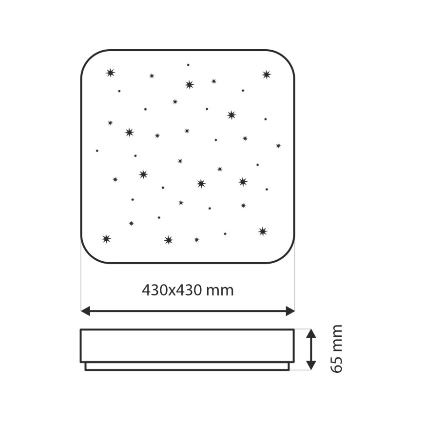 LED Stmievateľné stropné svietidlo NERIS LED/36W/230V 2700-6500K 43x43 cm + diaľkové ovládanie