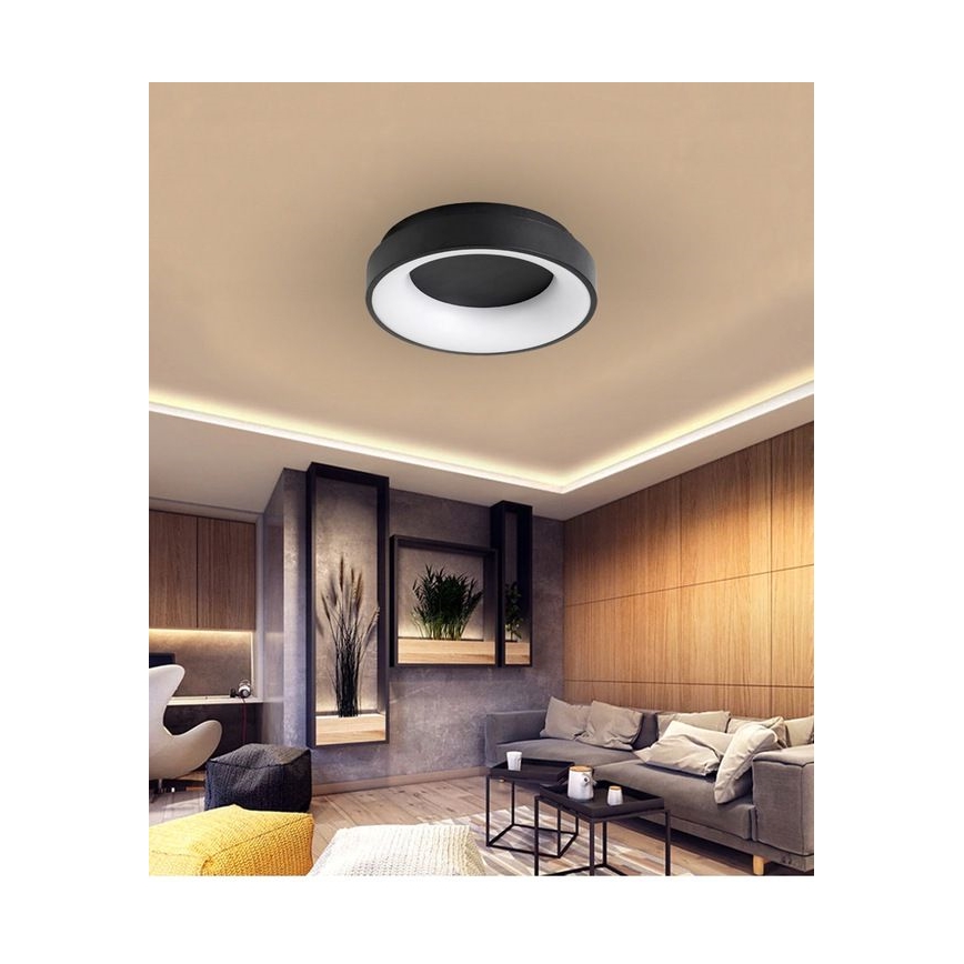 LED Stmievateľné stropné svietidlo NOVA LED/54W/230V 3000-6500K čierna + diaľkové ovládanie