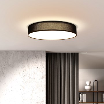 LED Stmievateľné stropné svietidlo PENLEY LED/48W/230V 3000-6500K pr.40 cm čierna + diaľkové ovládanie