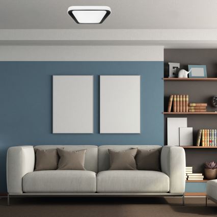 LED Stmievateľné stropné svietidlo QUADRO LED/38W/230V 3000-6000K biela/čierna + diaľkové ovládanie