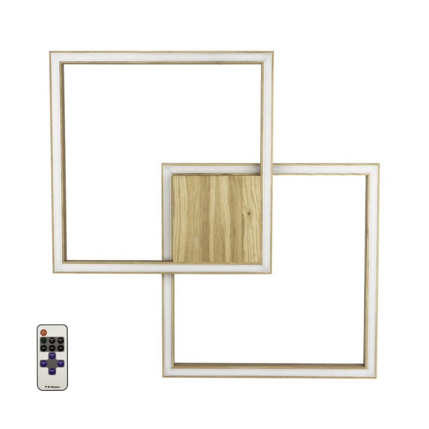 LED Stmievateľné stropné svietidlo RAMME LED/48W/230V matný dub + diaľkové ovládanie