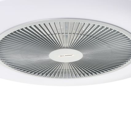 LED Stmievateľné stropné svietidlo s ventilátorom ARIA LED/38W/230V 3000-6000K strieborná + diaľkové ovládanie